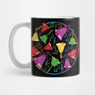 Handbell Melody of Colors: A Circle of Bells And Music Notes Mug